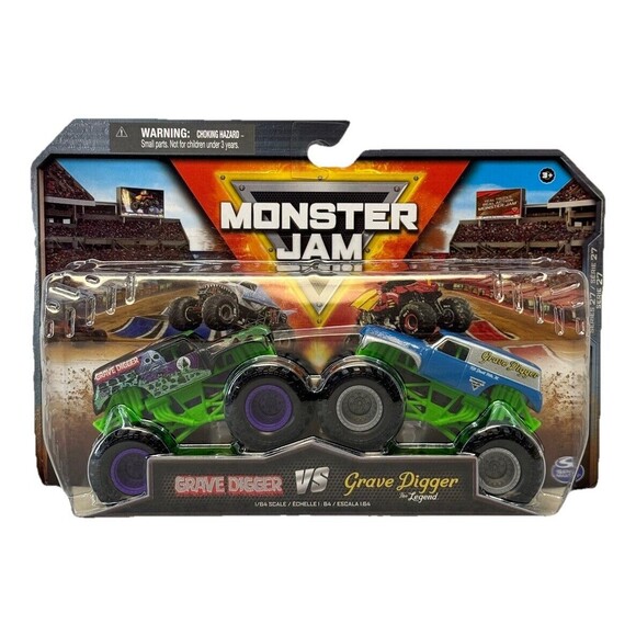 Grave Digger Vs Grave Digger Legend Monster Jam Truck 1:64 Monster Truck Diecas - Picture 1 of 3